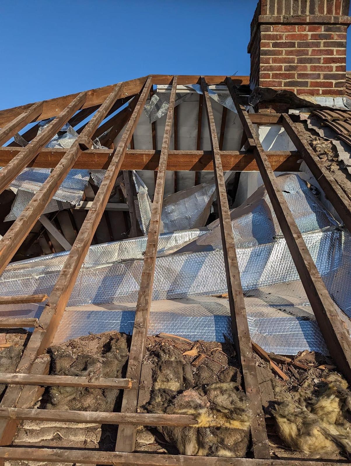 Open Rafters Roof Rebuild