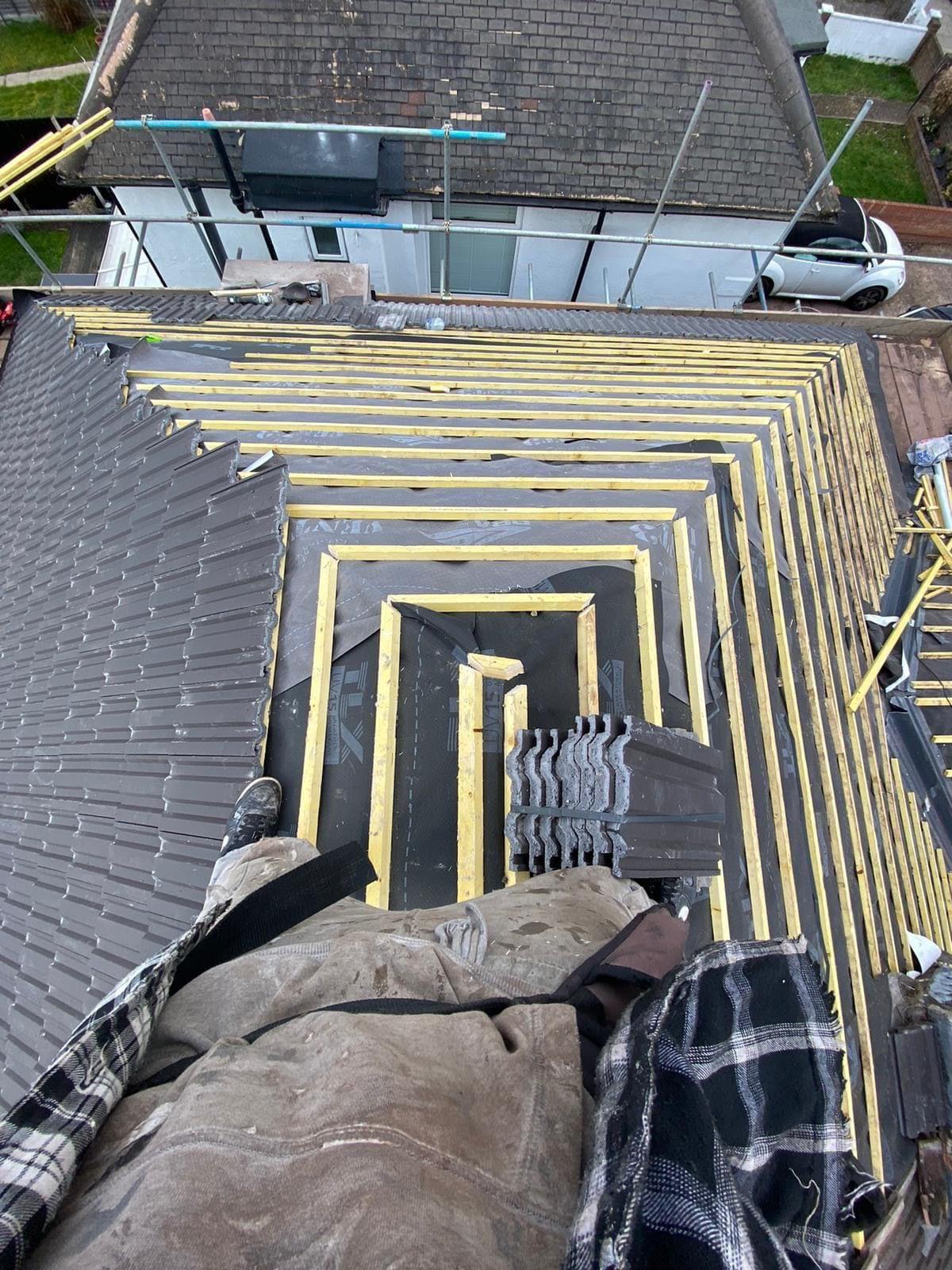 Aerial View Roof Re-Batten