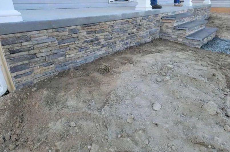 Stone Garden Steps & Wall