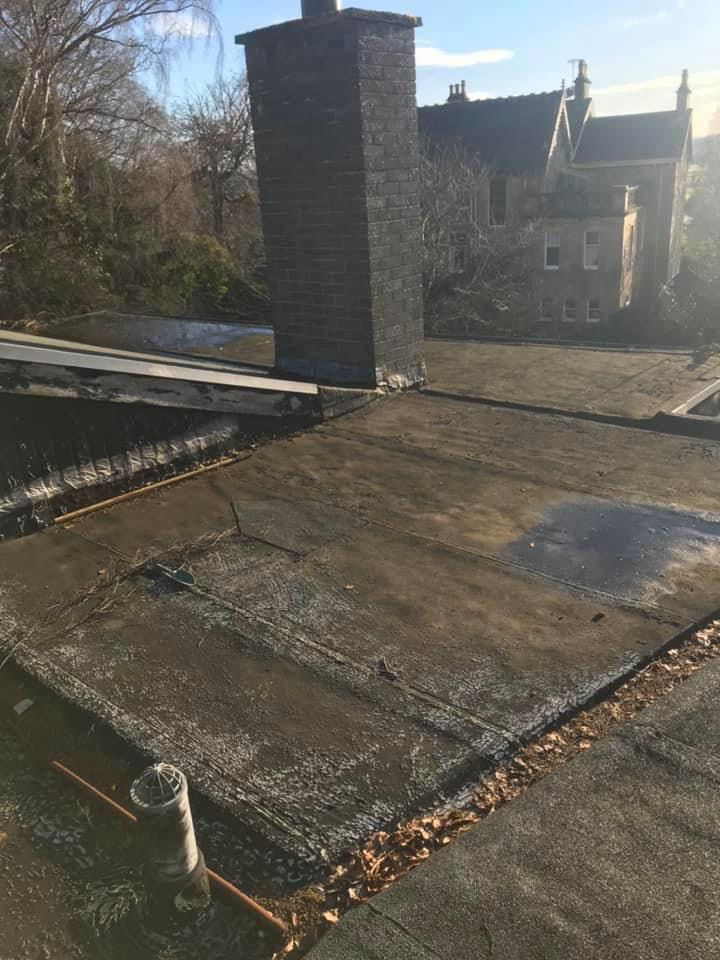 Worn Felt Flat Roof Before